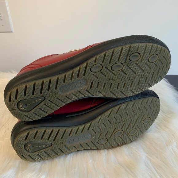 Red Leather Women's Loafers - Picture 7 of 7